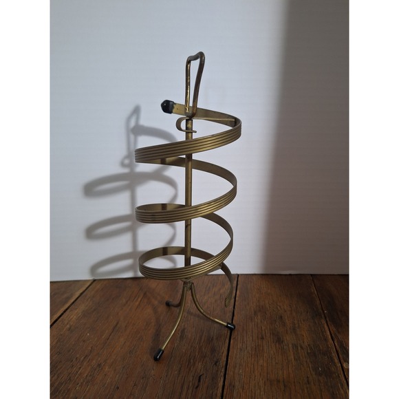 Other - Vintage MCM Brass Spiral Earring Organizer Mid Century Modern Metal Stand